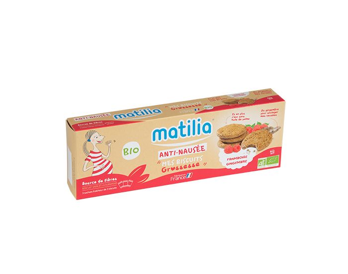 MATILIA Pack 3 Etuis Biscuits Anti-Nause BIO - Framboise - 3x150g