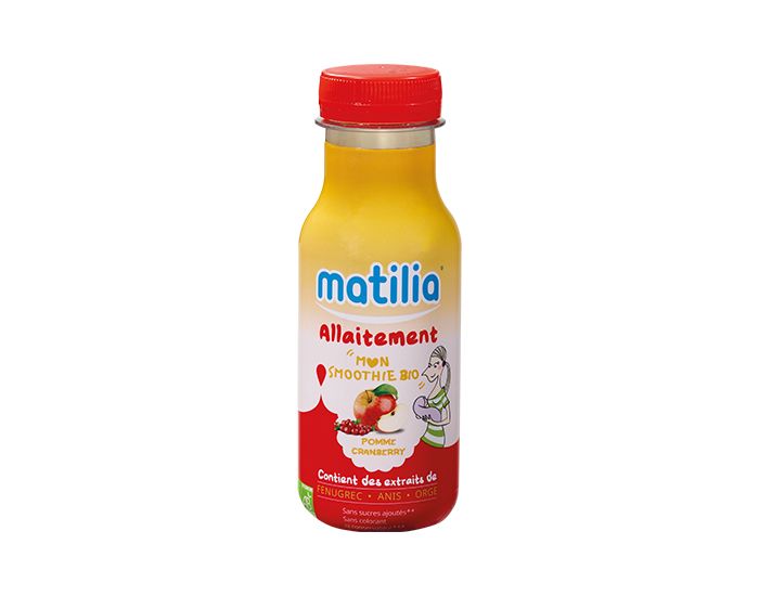 MATILIA Pack 12 Smoothies Allaitement BIO - Pomme Cranberry - 12x250ml