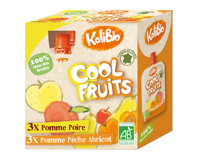KALIBIO Cool Fruits Mix - Paquet de 6 Mini-Gourdes