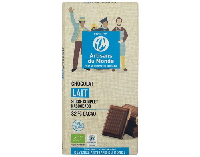 ARTISANS DU MONDE Chocolat au Lait quitable et Bio - 100gr