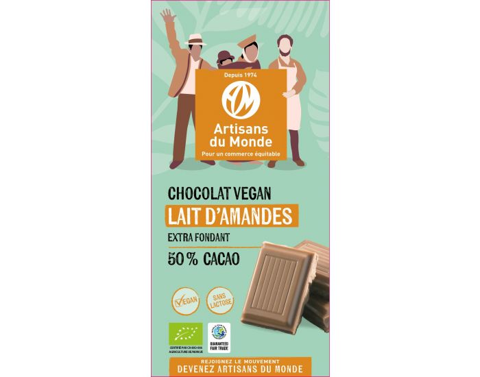 ARTISANS DU MONDE Chocolat Vegan bio Lait d'Amande - 100g