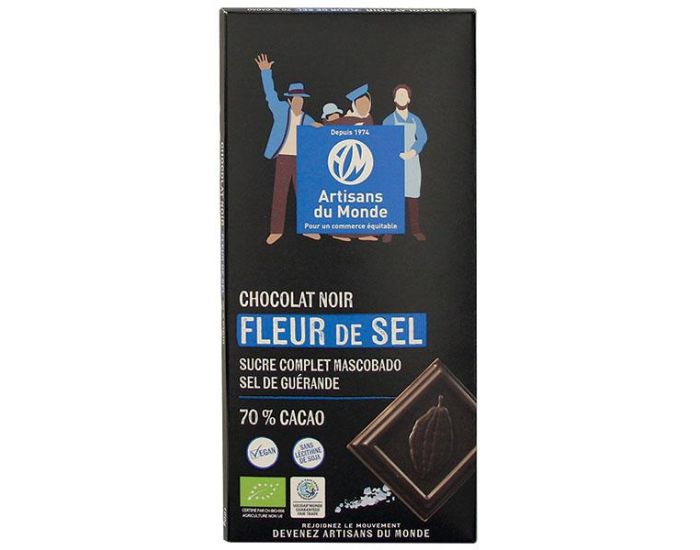 ARTISANS DU MONDE Chocolat Noir Bio �la Fleur de Sel - 100g