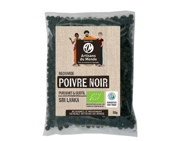 ARTISANS DU MONDE Recharge Poivre Noir Bio - 50g