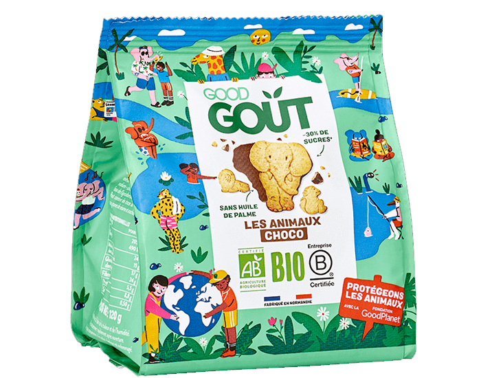 GOOD GOUT Kidz Biscuits Animaux Napp�s Chocolat - 120g - D�s 3 ans