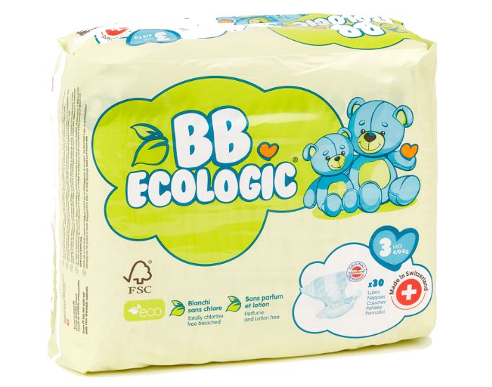 BB ECOLOGIC Couches �cologiques T3 Midi (4-9kg) - 30 couches