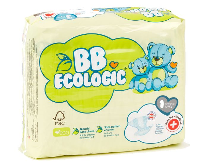 BB ECOLOGIC BB ECOLOGIC Couches cologiques T1 New Born (2-5kg) - 27 Couches