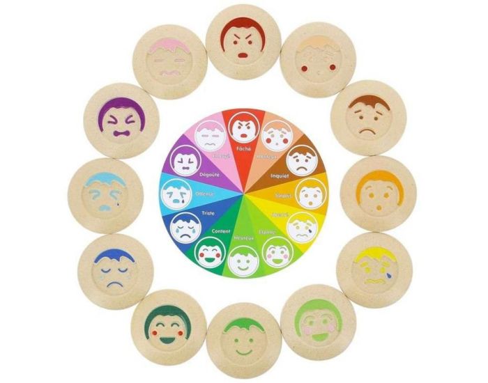 PLAN TOYS M�mo des �motions en Bois - A Partir de 2 ans.