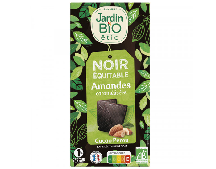 JARDIN BIO Chocolat Noir Amandes - 100g