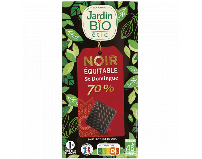 JARDIN BIO Chocolat Noir Dgustation 70% Cacao - 100g