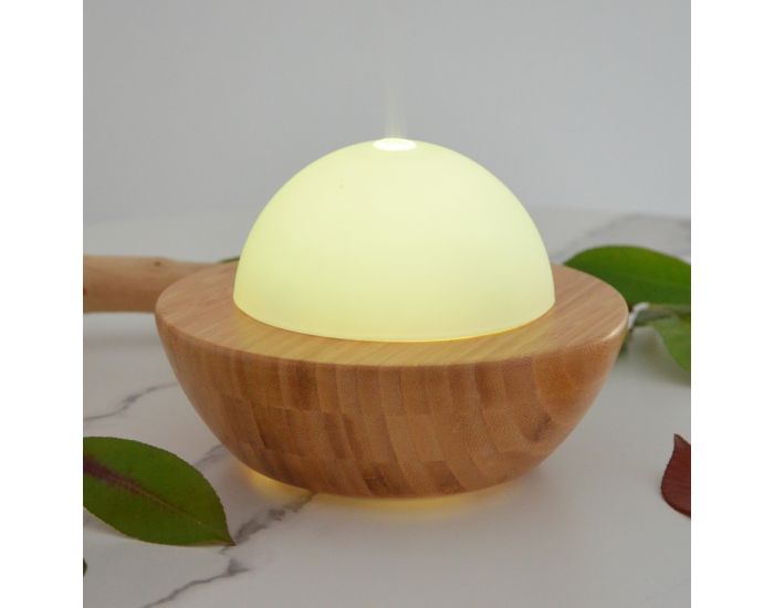 ZEN'AROME Diffuseur d'Huiles Essentielles Ultrasonique en Verre et Bambou Belisia