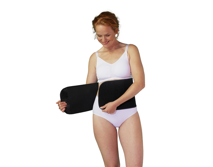 CARRIWELL Ceinture de Maintien Abdominal en Coton Bio - Noir