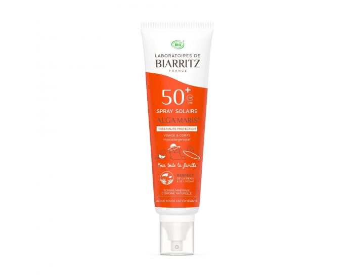 LABORATOIRES DE BIARRITZ Spray Solaire SPF50+ Famille Certifi� Bio - 100ml 150 ml