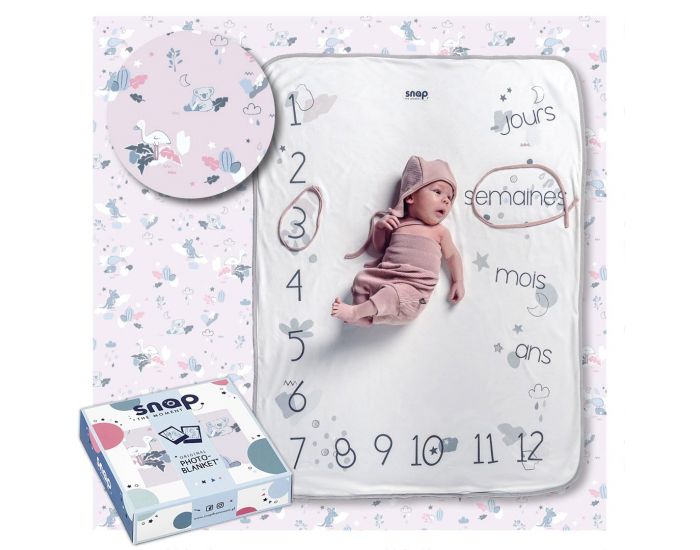 SNAP THE MOMENT Couverture 2 en 1 Photobooth 100% Coton - Savana