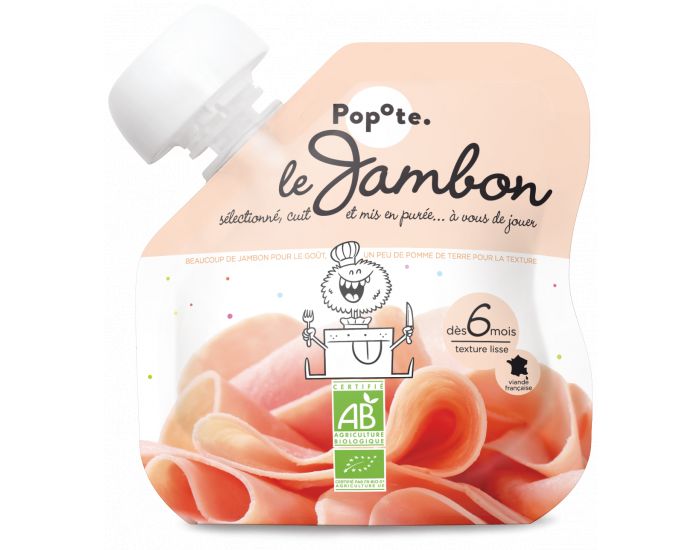 POPOTE Le Jambon - Lot de 10 gourdes - Ds 6 mois