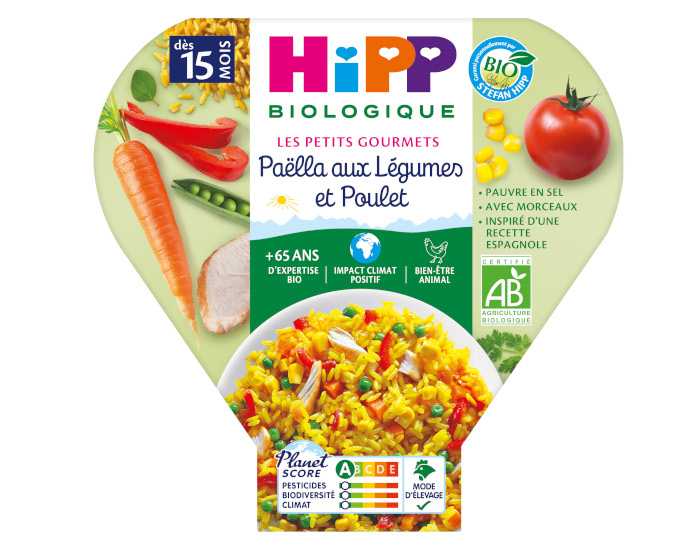 HIPP Assiette - Les Petits Gourmets - 250 g - Ds 15 mois Palla aux Lgumes et Poulet 