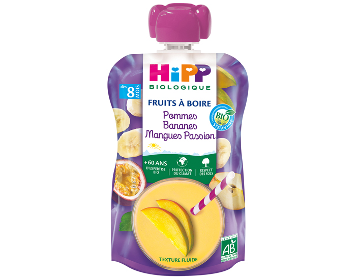 HIPP Gourdes Fruits  Boire - Ds 8 mois