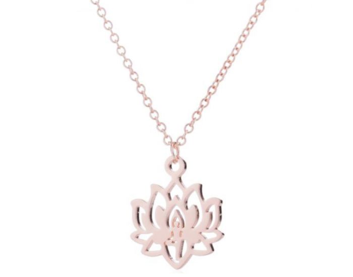 THE GOOD KARMA SHOP Collier Fleur de Lotus Sacr� - Or Rose Or Rose