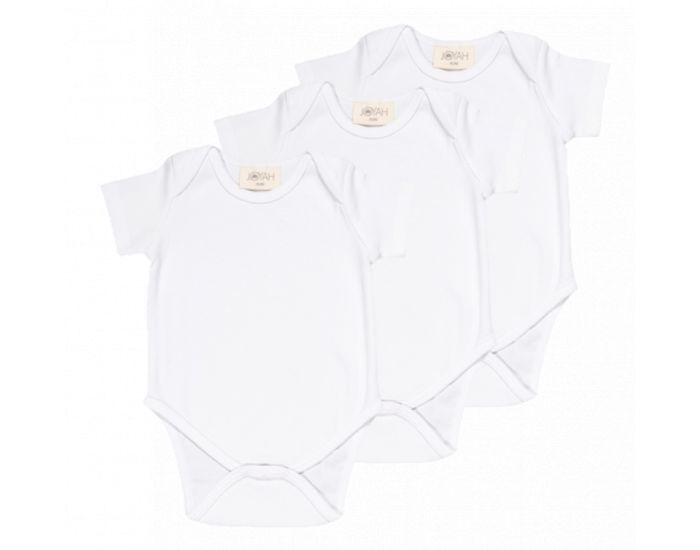 JOYAH Lot de 3 Body  100% Coton Bio - Blanc