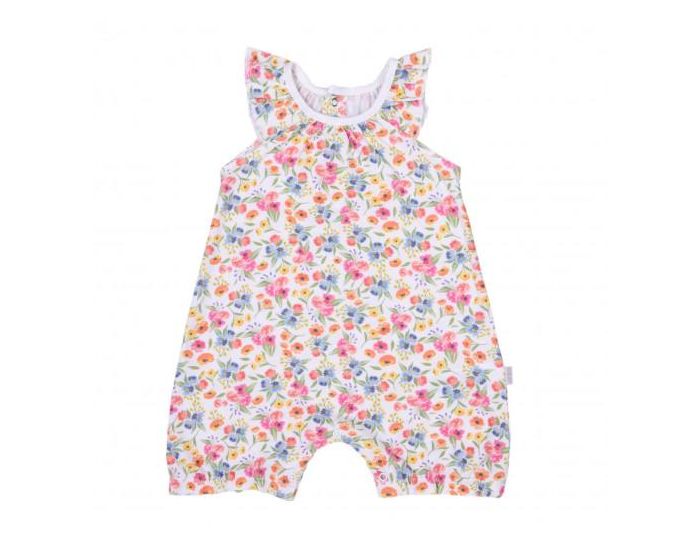 SEVIRA KIDS Combishort B�b� Fille en Coton Bio, Fleurs