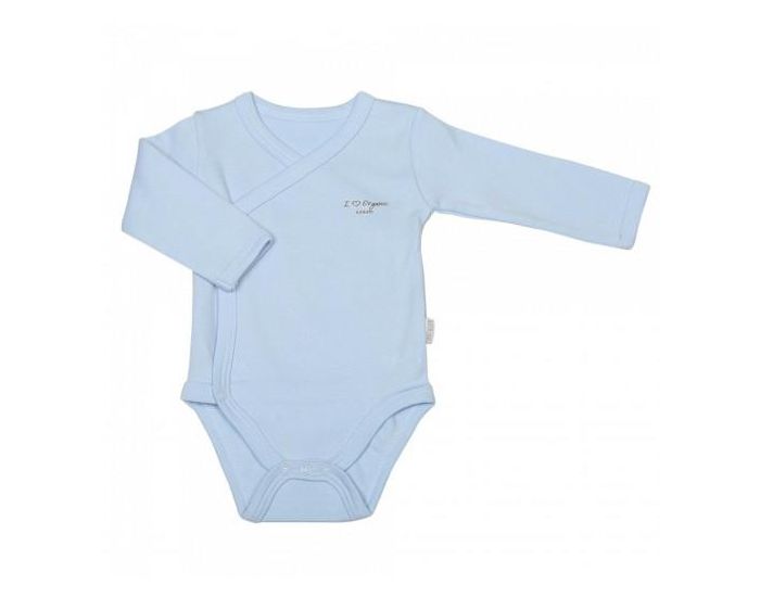 SEVIRA KIDS Body Kimono en Coton Biologique - Basic Manches Longues Bleu