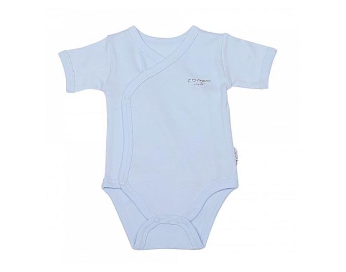 SEVIRA KIDS Body Kimono en Coton Biologique - Basic Manches Courtes Bleu