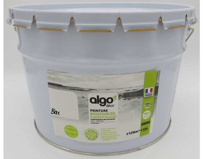 ALGO PAINT Peinture Biosource Algo Dcorative Blanche Finition Mat 10L - Blanc Pur
