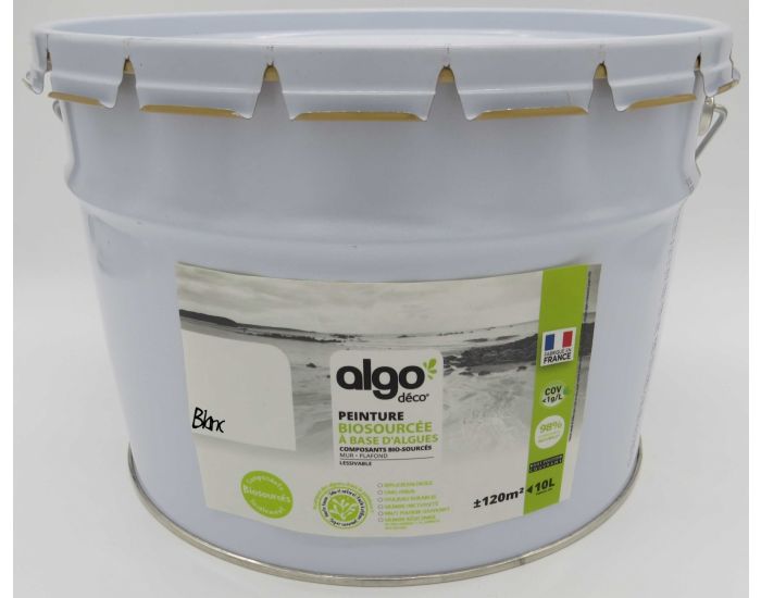 ALGO PAINT Peinture Biosourc�e Algo D�corative Blanche Finition Satin 10L - Blanc Pur