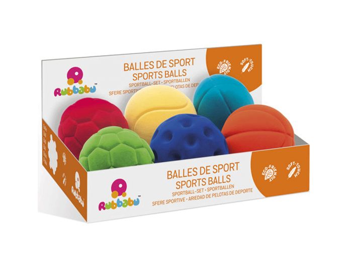 RUBBABU Set De 6 Balles De Sport - Ds 12 Mois 