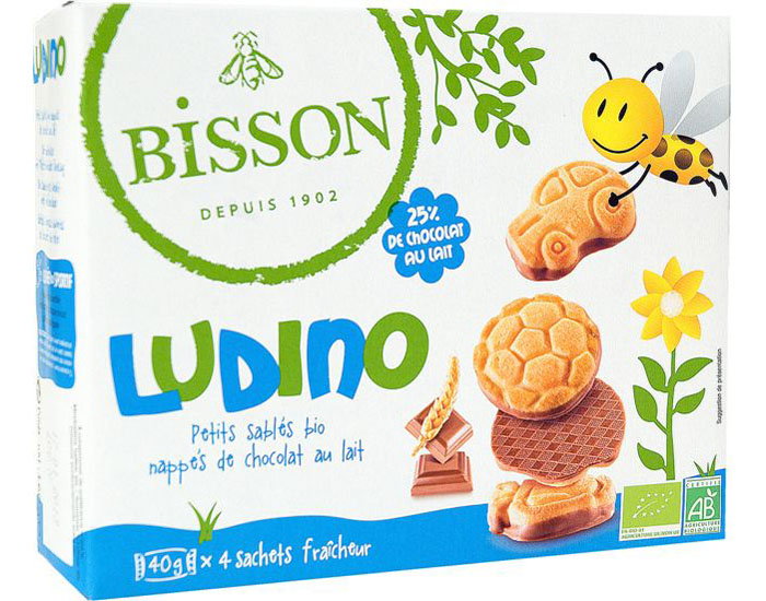 BISSON Ludino Mini Napps au Chocolat au Lait Sans Huile de Palme - 160 g 