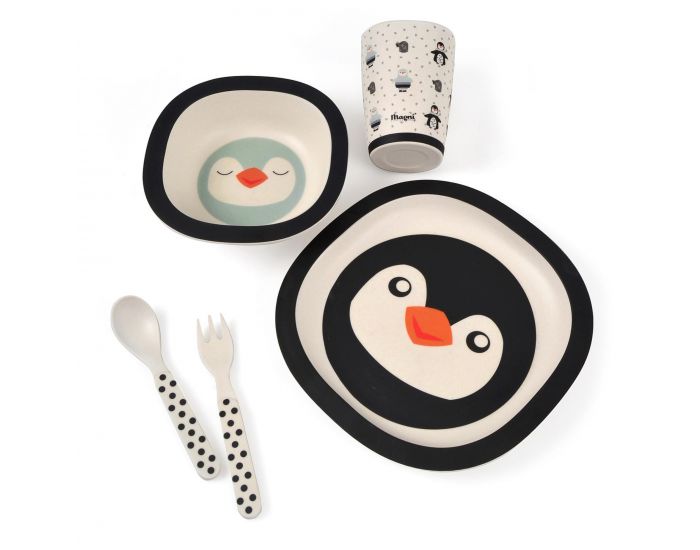 SEVIRA KIDS Coffret Repas B�b� en Bambou, Pingouin