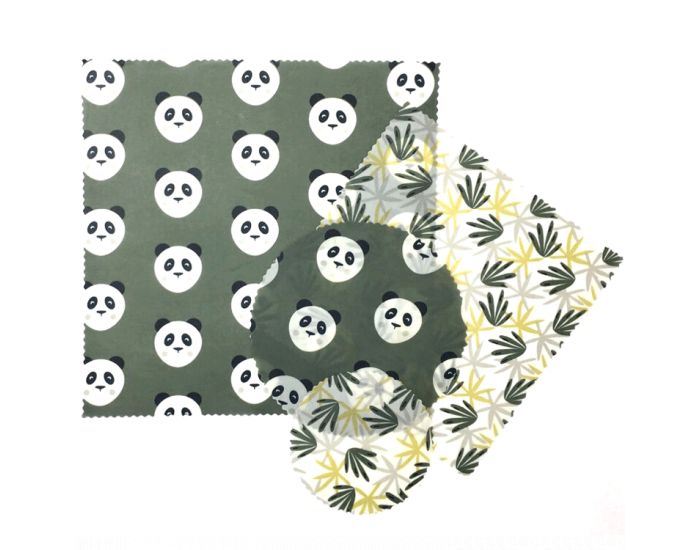 SLOW&CO Kit Dcouverte Emballage Rutilisable Pandas/Feuilles - SLOW&CO
