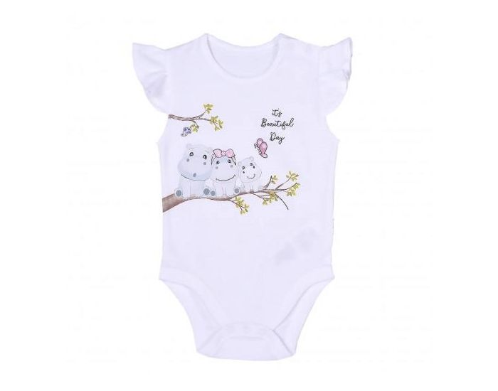 SEVIRA KIDS Body B�b� Sans Manches en Coton Bio, Hippo