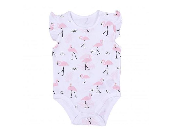 SEVIRA KIDS Body B�b� Sans Manches en Coton Bio, Flamants roses