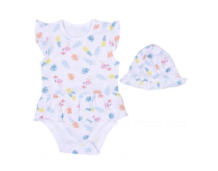 SEVIRA KIDS Body robe et chapeau en coton bio, Tropi