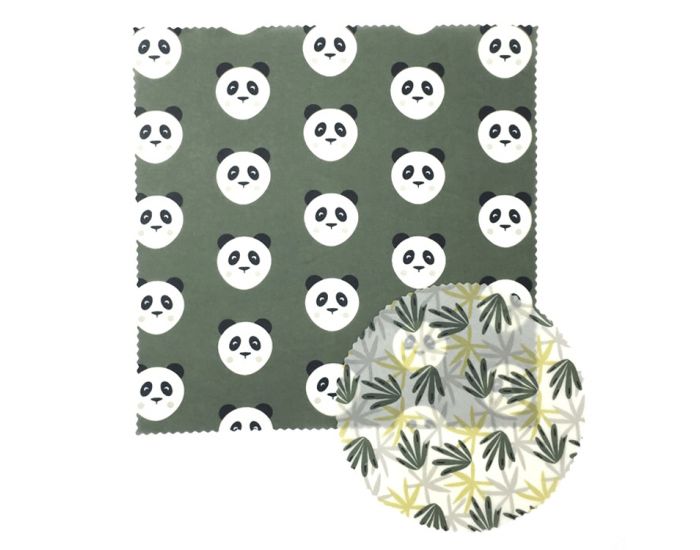 SLOW&CO Kit Duo Emballage Réutilisable Pandas/Feuilles - SLOW&CO