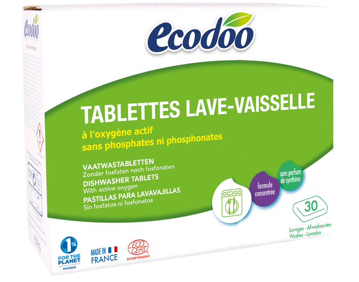 ECODOO Tablettes Lave-Vaisselle 30 Lavages - 600g