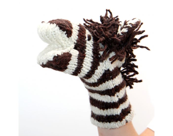 KENANA KNITTERS Gant Marionnette Z�bre Laine Fait Main Equitable
