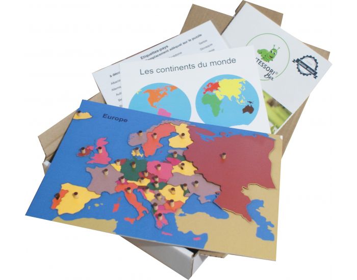 MAMONTESSORIBOX Puzzle Du Continent Europe - Ds 5 ans