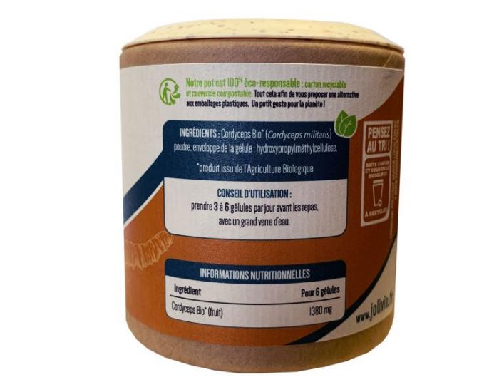 JOLIVIA Cordyceps - 90 g�lules v�g�tales de 230 mg (4)
