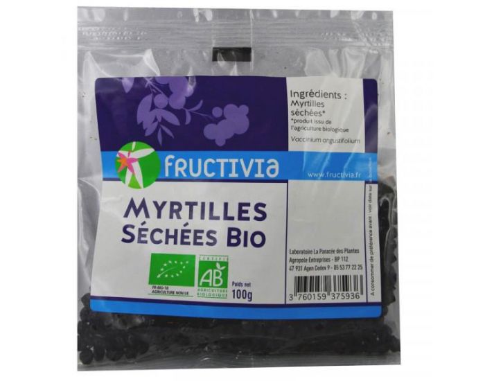 FRUCTIVIA Myrtilles (Blueberry) s�ch�es Bio - 100 g (1)