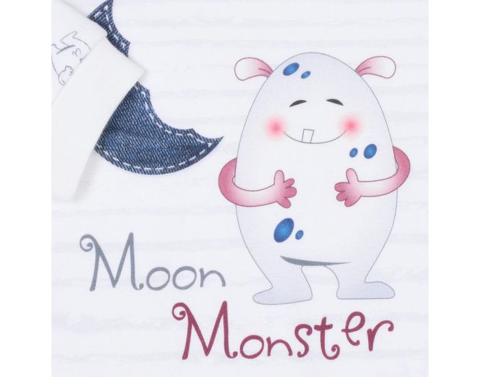 SEVIRA KIDS Ensemble Bb Garon T-shirt et Pantalon en Coton Bio, Moon Monster (3)
