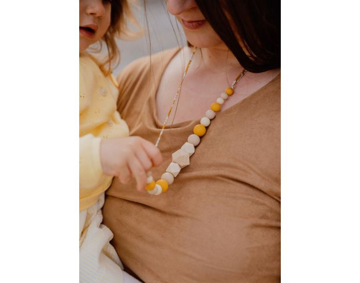 MAWEN MATERNE Collier d'Allaitement, de Portage - Moutarde Beige - Capucine (3)