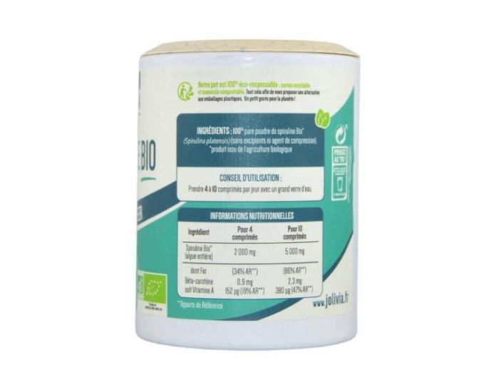 JOLIVIA Spiruline Bio - 300 comprims de 500 mg (8)