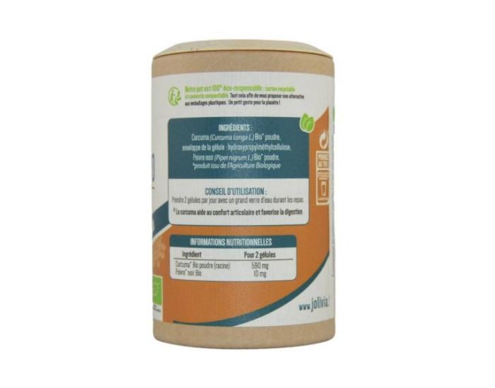 JOLIVIA Curcuma Piperine Bio - 180 Glules vgtales de 300 mg (3)