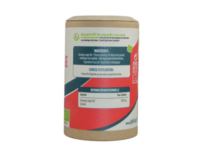 JOLIVIA Ginseng Rouge Bio - 200 glules vgtales de 300 mg (8)