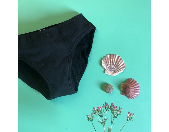 SLOWEN Culotte Menstruelle Absorbante Noire pour Flux Moyen Taille L (46/48) (7)