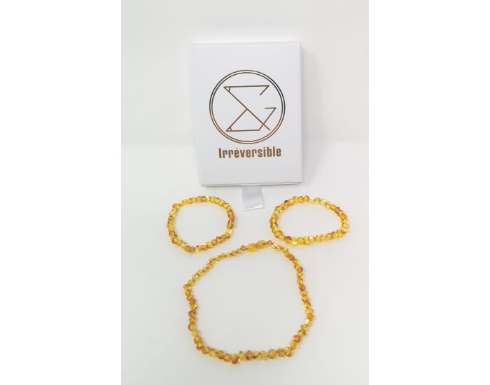 IRREVERSIBLE Box Famille : Bracelets d'Ambre Parents & Collier d'Ambre B�b�  - Honey (1)