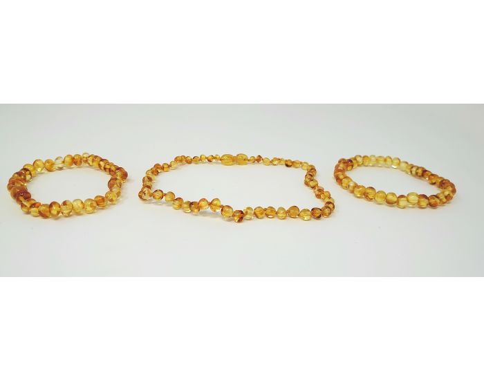 IRREVERSIBLE Box Famille : Bracelets d'Ambre Parents & Collier d'Ambre B�b�  - Honey (2)