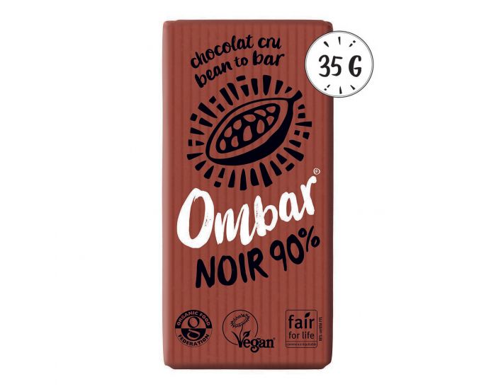 OMBAR Lot de 9+1 Chocolats Crus 90% Cacao Bio - 35g (1)