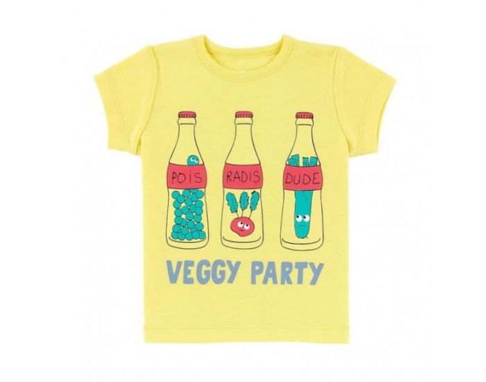 LA QUEUE DU CHAT Tshirt Bb Bio - Veggy  Party (1)